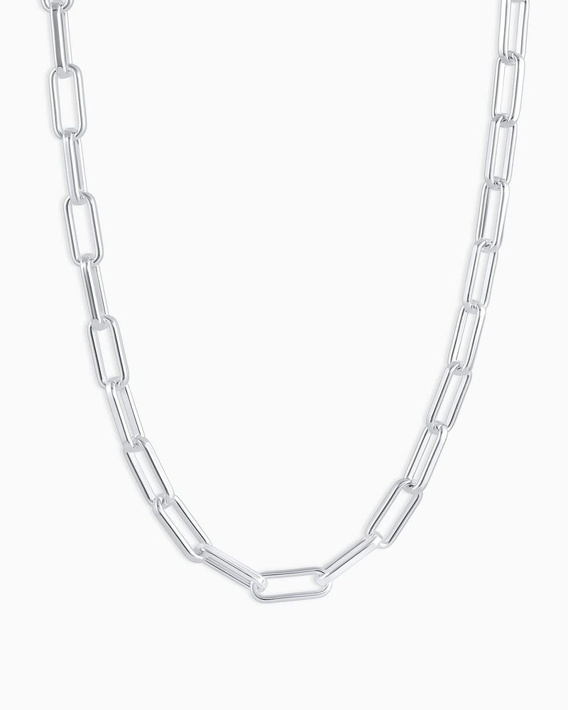 gorjana Women's Parker Necklace, Silver Plated Adjustable Paperclip Link Chain, Chunky Clasp, Minimalist Stacking Layering Jewelry for Everyday, Gifts, and Occasions - Image 2